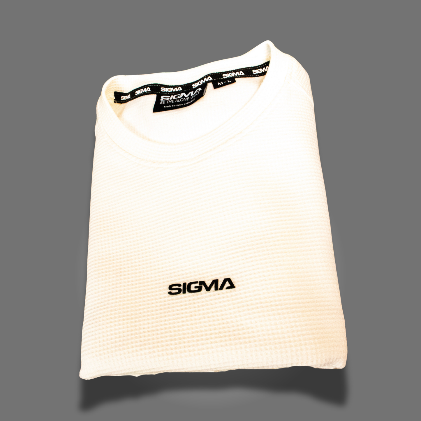 Waffle Texture Drop-Shoulder Tee - Beige